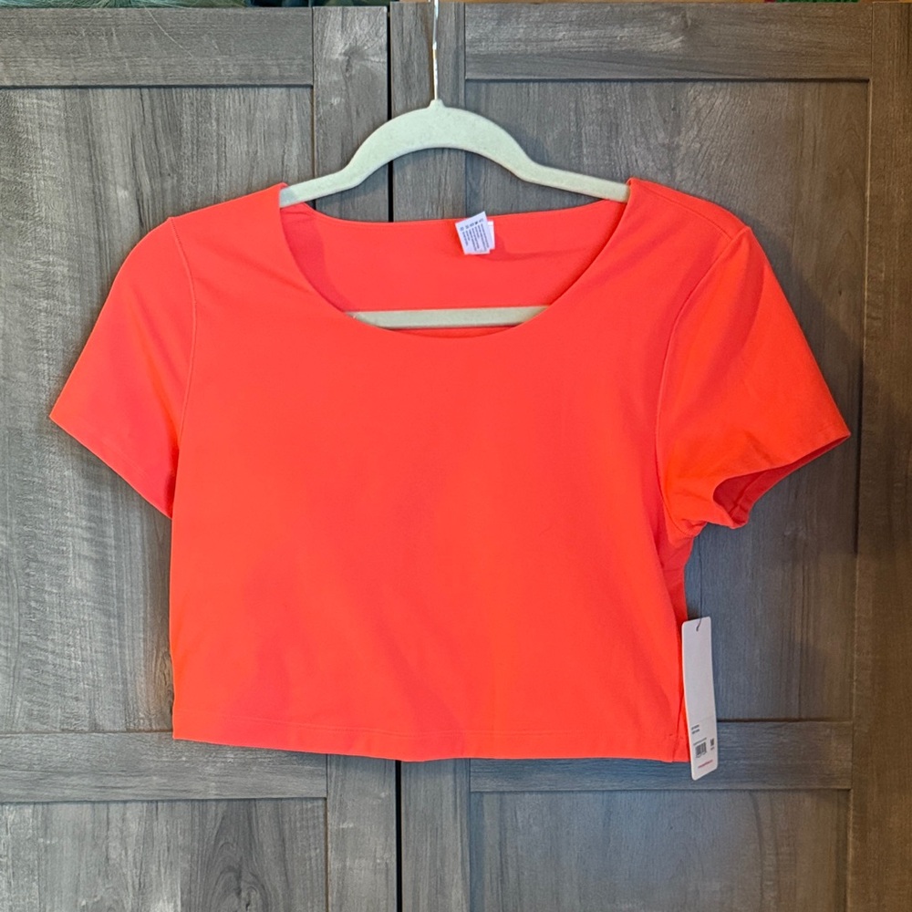 Yogalicious Vibrant Coral Crop Top